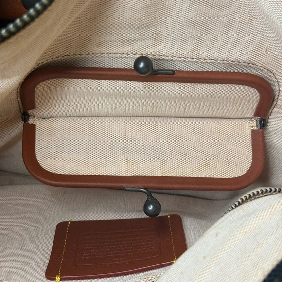 Coach 1941 Rogue 36 Western Saddle Suede Whipstitch Whiplash Boho Fringe Bag - Picture 12 of 16